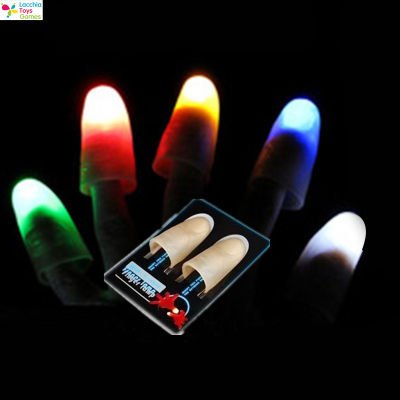 หลอดไฟปลายปลอกนิ้วมือสำหรับเล่นกลสุดสร้างสรรค์สำหรับไฟ LED,อุปกรณ์ตกแต่งสำหรับงานปาร์ตี้เต้นรำไฟสีน้ำเงิน/เขียว/แดง1คู่【cod】