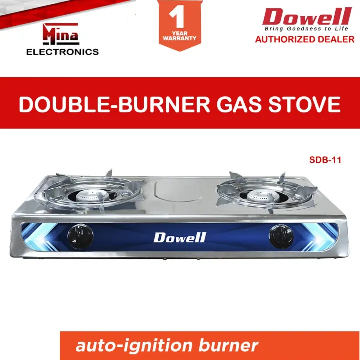 [High Quality] Dowell SDB11 Double Burner Gas Stove Stainless Heavy