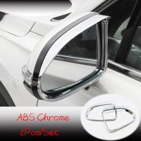 ABS Chrome For Hyundai Santa FE 2018 2019 Car Rearview Mirror Block Rain Eyebrow Cover Trim Car Styling Essories 2Pcs