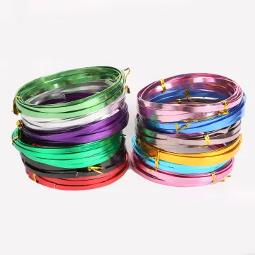 5Rolls Flat Aluminum Wire Bezel Strip Wire for Cabochons Jewelry Making DIY  Silver Golden PeachPuff 3x1mm 5x1mm about 2m/roll