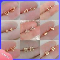 ของขวัญ ACHROM กระดูกอ่อนเกลียว Tragus สำหรับผู้หญิงหญิงสาวต่างหูหมุดเล็กเงิน925เครื่องประดับ Tindik Telinga หัวใจดาวไดโนเสาร์ผีเสื้อ