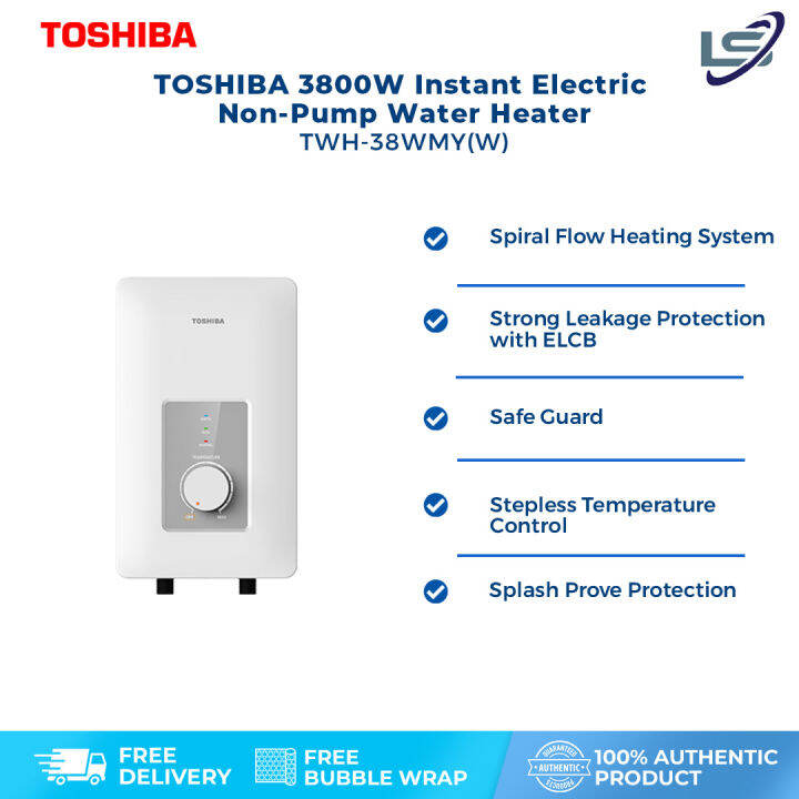 TOSHIBA 3800W Instant Electric Water Heater TWH38WMY(W) Spiral Flow Heating System
