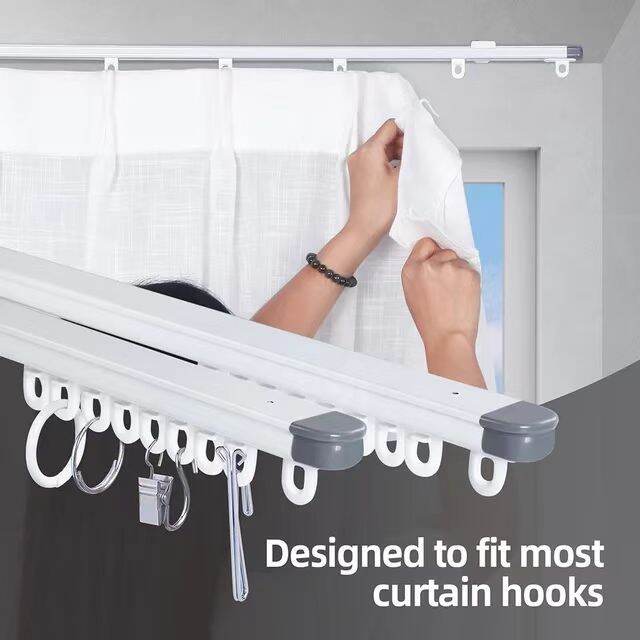 Curtain Track Adjustable Wall Mounted Telescopic Rod Wall Mount Curtain 