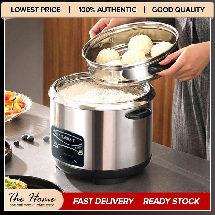 The Home 1/1.5L Stainless Steel Automatic Electric Rice Cooker With Steamer Heat Preservation