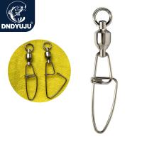 【LZ】□❍┅  DNDYUJU 20-100pcs Fishing Ball Bearing Rolling Swivel Stainless Steel Cross Lock Snap Fishing Lure Connector Fishing Accessories