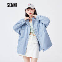 Semir เสื้อผู้หญิงกลางความยาวสีทึบเครื่องมือสไตล์2022ฤดูใบไม้ผลิใหม่ O Versize ยืนคอเอว T Rench Jacket แฟชั่น