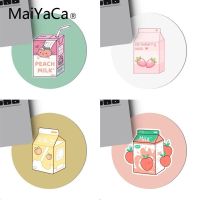 MaiYaca Kawaii Japanese Strawberry Milk Gaming round Mousemats Game Mouse Pad round mouse Mat Anti Slip gaming Mousepad 20x20cm