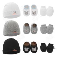 【hot sale】卐 C05 JP345 Baby Mittens Booties Cap Set Beanie Cotton newborn infant hats fashion Soft cotton mitten set