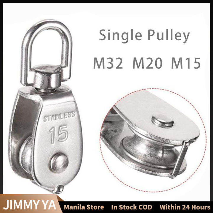 Stainless Steel Pulley M15 M20 M32 Single Wheel Swivel Lifting Rope