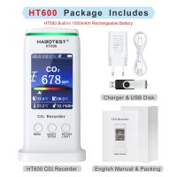 HABOTEST เครื่องตรวจจับ CO2 HT600หน้าจอที่มีคุณภาพในอากาศเครื่องทดสอบ CO2ในร่มสำหรับเครื่องมือตรวจสอบอุณหภูมิคาร์บอนไดออกไซด์เม็ดและความชื้นสัมพัทธ์