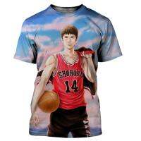 ฤดูร้อน Anime Slam Dunk 3D Printing T-shirt บาสเกตบอลสตรีทแวร์ผู้ชายกีฬาสบาย ๆ แฟชั่นพลัสขนาดเสื้อยืดเสื้อยืด