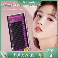 GORGESITY ขนตาปลอม16Rows แบบด้าน,ขนตาขนมิงค์เทียมสีดำขนตาคลาสสิกธรรมชาตินุ่มต่อขนตาทำด้วยมือ