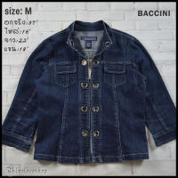 BACCINI อกจริง37 (M) เสื้อแจ็คเก็ตยีนส์ เสื้อยีนส์แขนยาวหญิงชาย สีเข้ม เนื้อผ้านุ่มใส่สบายสวยๆ