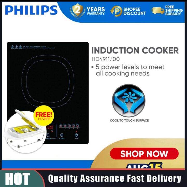 Philips HD4911/00 Induction Cooker Daily Collection 2100W Sensor Touch with 1120 mins cooking