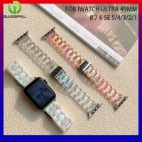 แถบใสสีรุ้งเรซินสำหรับนาฬิกา Apple Ultra 49Mm 7 8 41 45Mm 38 40Mm 42 44Mm สายรัดข้อมือผู้หญิงสำหรับ I Watch 6 SE 5 4 3