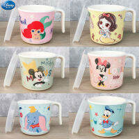 Fanzhi Disney ถ้วยการ์ตูนเด็กอนุบาลดื่มนมเมลามีนสำหรับเด็กครอบครัวถ้วยน้ำป้องกันน้ำร้อนลวกกันตก