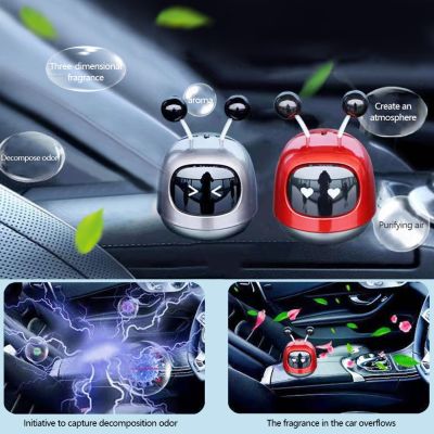 Cute Robot Car Diffuser Air Vent Cleaner Car Perfume Air Freshener Robot Interior Accessories Solid Fragrance Car Ornament Decor
