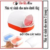 Doremiu- 3in1 Nhà vệ sinh cho mèo nhỏ dưới 4kg dạng hộp kín 3 trong 1 kiêm
