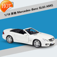 1: 18 Mercedes Benz Sl63 AMG รถสปอร์ตเปิดประทุนแบบแบบจำลองรถจากโลหะอัลลอยด์ของขวัญวันเกิดผู้ชายและผู้หญิง