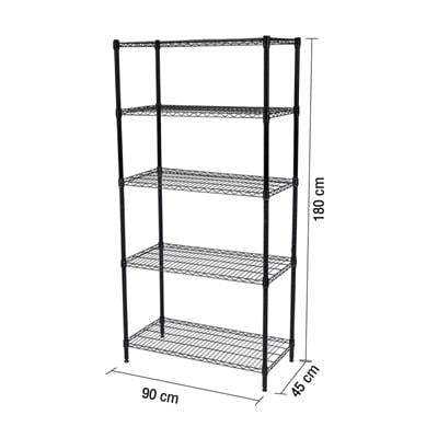 buy-now-ชั้นตะแกรงเหล็กอเนกประสงค์-5-ชั้น-rocky-kassa-home-รุ่น-crc-a085b-ขนาด-90-x-45-x-180-ซม-สีดำ-แท้100