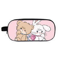 Mikko Double Layer Anime Simple Pencil Case Student Pen Box Stationery Pouch Zipper Large Capacity Pen Storage Bag