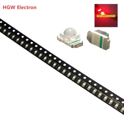 100PCS Highlight 1206 CONVEX head spotlight Red LED light 3216 ball head Red Light Patch light-emitting Diode Lens Electrical Circuitry Parts