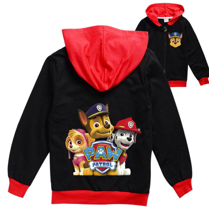 paw-patrol-ผ้าฝ้าย-เสื้อฮู้ดโพลีเอสเตอร์-เสื้อคาร์ดิแกนเสื้อคลุมแบบมีซิปเสื้อผ้าเด็ก2ชิ้นชุดเด็กผู้ชายแขนยาวฤดูใบไม้ผลิฤดูใบไม้ร่วงแจ็คเก็ตเด็กผู้ชายเด็กผู้หญิง