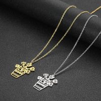 【cw】 Potted Necklace Hollow Gold Plated Pendant for and Men Jewelry ！