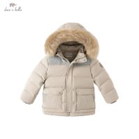 DK4224390 Dave Bella Winter Baby Boys 5Y-13Y Fashion Solid Hooded Down Coat Children 90% White Duck Down Padded Kids Jacket