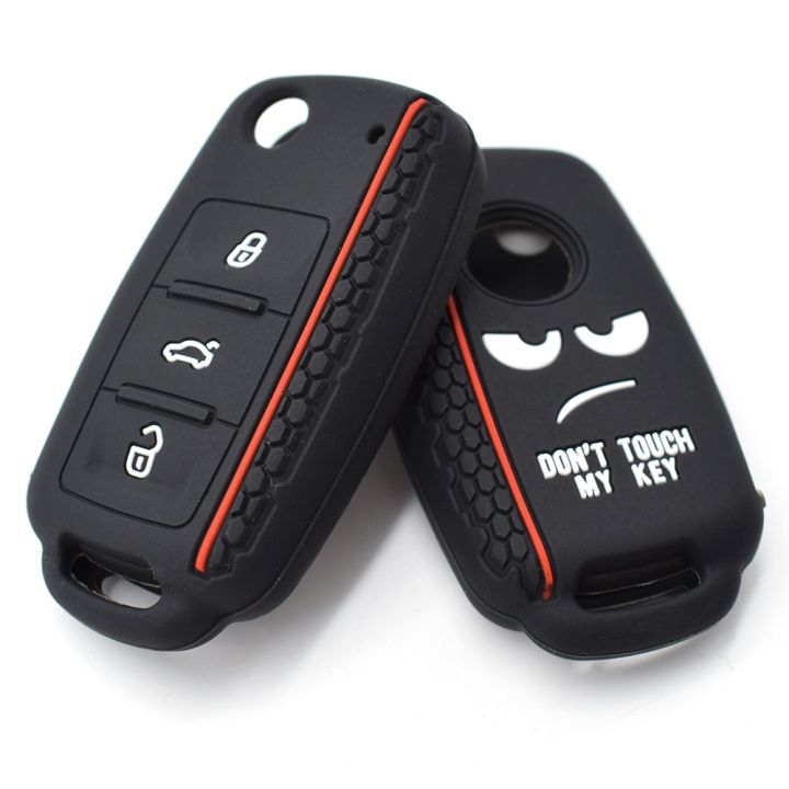 Silicone Remote Flip Key Fob Case Cover For SKODA Fabia Octavia For SEAT  Leon Toledo Altea Ibiza For VW Golf Polo Bora Beetle