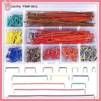 LUCKY HAIRACC 840Pcs คละ14ความยาว ชุดสายจัมเปอร์ Breadboard ทองแดงบริสุทธิ์ 2-125มม. สายไฟแผงวงจรทดลอง ที่มีคุณภาพสูง ชุดแยกสายเคเบิลจัมเปอร์ วงจรบัดกรีต้นแบบเขียงหั่นขนม