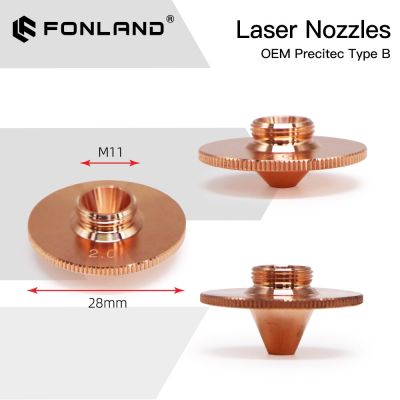 Fonland Bulge Laser Nozzles Layer Single Double Chrome Layers Caliber 0.8-4.0mm D28 H15/11 M11 for Precitec Fiber Cutting Head