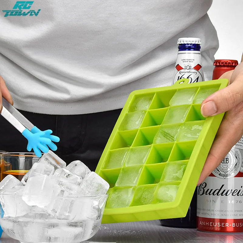 Ice Cube Trays,Guardians 24 Cube Food Grade Silicone Ice Tray Molds Easy  Release Ice Jelly Pudding Maker Mold (Blue-2 Pack)