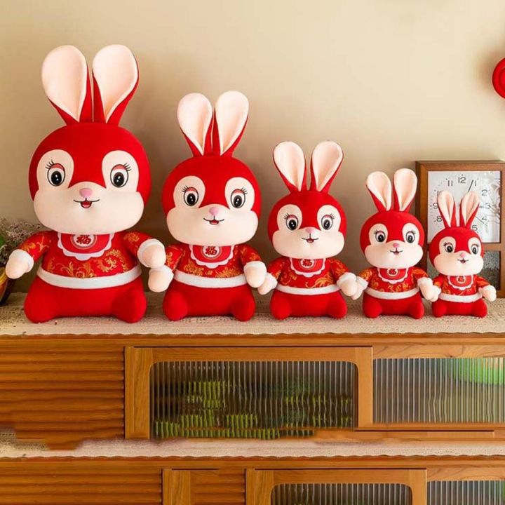liand-kado-ulang-tahun-สไตล์จีนตุ๊กตาสัตว์ตกแต่งบ้านตุ๊กตากระต่าย-fortuna-ของเล่นสัตว์ยัดนุ่นของเล่นตุ๊กตามาสคอตจักรราศีตุ๊กตากระต่ายตุ๊กตาหนานุ่มกระต่ายมาคอตกระต่ายปีตุ๊กตากระต่าย