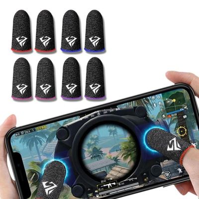 1 Pair For PUBG Gaming Finger Sleeve Breathable Fingertips Sweatproof Anti-slip Fingertip Cover Thumb Gloves For Mobile Game