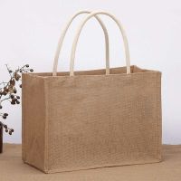 Burlap Tote Bags Blank Jute Beach Shopping Handbag Vintage Reusable Gift Bags