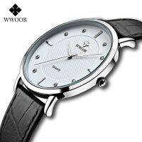 WWOOR Diamond Mens Watches Top Brand Luxury Ultra Thin Wristwatch Waterproof Leather Quartz Male Clock Clearance Price Sale xfcs