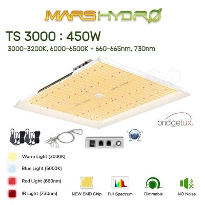 Mars Hydro ไฟปลูกต้นไม้ LED Marshydro Mars TS 3000 LED Full Spectrum Hydroponic ไฟLED Grow Light Bar TS3000 ประหยัดไฟ 450W TS-3000 mars hydro light Cannadude420