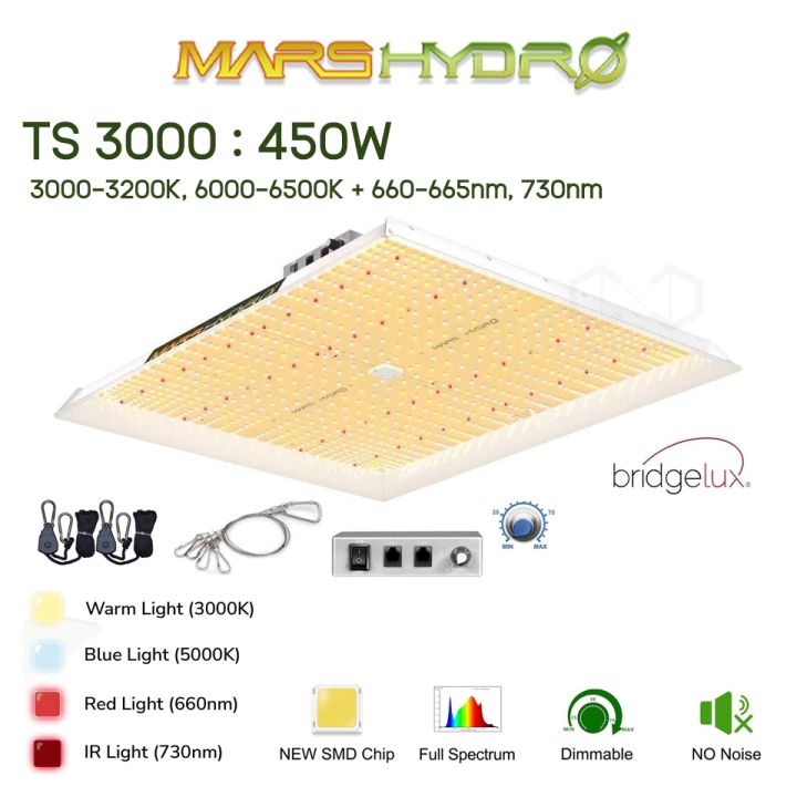 mars-hydro-ไฟปลูกต้นไม้-led-marshydro-mars-ts-3000-led-full-spectrum-hydroponic-ไฟled-grow-light-bar-ts3000-ประหยัดไฟ-450w-ts-3000-mars-hydro-light-cannadude420