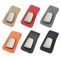 Colorful Sunglasses Holder Mirror for Car Visor PU-Leather Glasses Eyeglass Hanger Clip Storage for Car Ticket Card