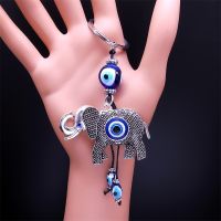 Turkey Eyes Lvory Elephant Key Ring Women Alloy Animal Bag Accessories Keychain Jewelry llaveros para mujer lujo KXH539S01