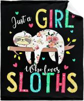 Just A Girl Who Love Sloths Rainbow Sloth Blanket ของขวัญ Sloth น่ารักสำหรับเด็กผู้ใหญ่ Sloths Lovers Soft Lightweight Flannel Fleece