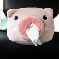 2023 Car Cute Cartoon Plush Tissue Box Holder Animals Napkin Paper Portable Drawer Box Car Styling Multi-function Car Supplies