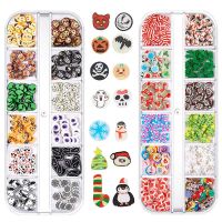 【CW】 12grid/box Polymer Clay Resin Filling Halloween Christmas Clay Mixed Filler ForEpoxy Resin Mold Jewelry Nail Art Decoration