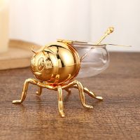 Bee Honey Pot European Style Dining Table Home Ornament Decoration Kitchen Dispense Container Spice Seasoning Jar With Spoon