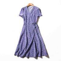 BOHO INSPIRED Wild Cherry printed wrap summer dress short sleeve V-neck sashes midi dress female chiffon party women vestidos