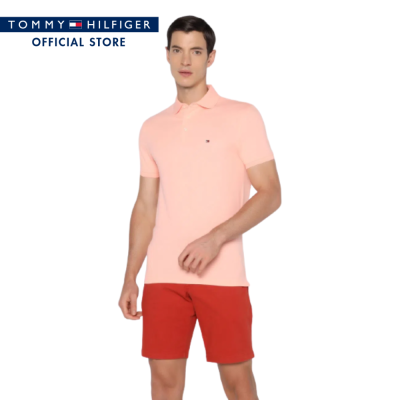 Tommy Hilfiger เสื้อโปโลผู้ชาย รุ่น MW0MW26882 TOL - สีชมพู