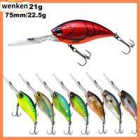 WENKEN Wobblers ตะขอคู่ 70มม. 21ก./75มม. 22.5ก เหยื่อพลาสติกแข็ง ลอยตัว เหยื่อตกปลา เบสแทคเคิล