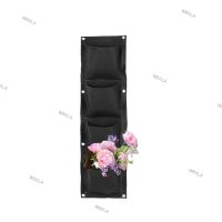 4 Pockets Flowers Bags Black Wall-mounted Planting Vertical Plant Bag Vegetable Life Household Flower Pots Home 6TH