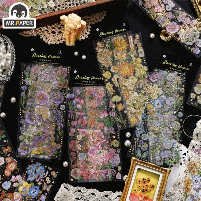 Mr.Paper 4 Style 3 Pcs/Bag Vintage Flowers Stickers Literary Aesthetic Botanical Hand Account Decoration Stationery Stickers